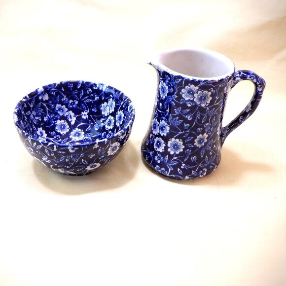 *** CALICO BURLEIGH Staffordshire *** Cream / Sugar - Picture 1 of 2